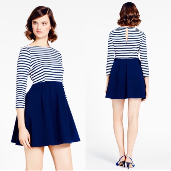NWT Kate Spade Space Stripe Selma Navy Dress 12 - Picture 2 of 7